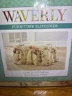 Waverly 2 Piece Ottoman Slipcover Ballad Bouquet In Blush 100  Cotton New 