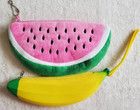 New Watermelon   Banana Pencil Pouches Or Coin Purses
