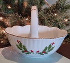 Vintage Christmas Macy s  all The Trimmings  White Porcelain Bon Bon Basket