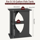10 Gallon Fish Tank Stand With 3-tier Storage Shelves - Black