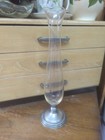 Sterling Silver Weighted Base Etched Glass  Bud Vase Art Deco  493