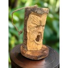 Tree Spirit Green Man Birdhouse - Wood Hand Carved Ornamental Bird House Garden