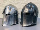 Medieval Barbuta Visored Warrior Helmet - Knight Armory 18g Mild Steel Armour