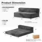 Folding Futon Sofa Bed Full Size  6 Inch Convertible Floor Couch Bed With Rem   