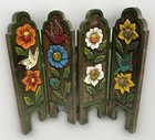 Vtg  70s Flower Bird Carved Wood Relief Mexican Folk Art Wall Panel   Screen