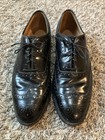 Johnston   Murphy Shoes Mens Size 9 5 Black Aristocraft Vintage Leather Wingtip
