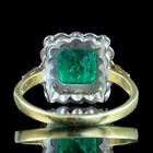 Art Deco 4 10 Ct Natural  Green Emerald Vintage Style Ring 14k Yellow Gold Fn
