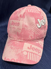 Jeep Adult Pink Hat With White Embroidered Logo  Ball Cap adjustable very Clean