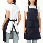 Adjustable Bib Apron Waterdrop Resistant With 2 Pockets Cooking Kitchen Apron   