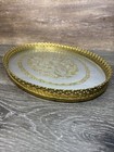 Vintage Vanity Tray Gold Filigree Ornate Hollywood Regency 16x11   