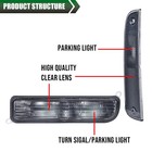 Depo Clear Corner Lights   Bumper Signal Lights For 1997-2001 Jeep Cherokee Xj
