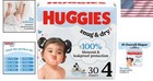 Huggies Snug   Dry Diapers Size 4 - 30 Count  Blowout Protection  22-37 Lbs 
