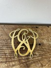 Virginia Metalcrafters George Washington Cypher 10-13 Solid Brass Trivet 1950