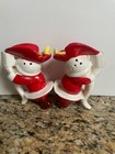 Rare Vintage  Santa Claus The Cavalier  W  Wish Listsalt   Pepper Shakers Japan