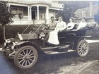 Antique 1900s 1910s Car Photograph Brass Era Open Top Touring Auto Card Mount