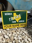 Antique Vintage Old Style Texas Farm Bureau Member Sign Customizable 