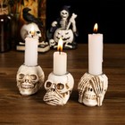 Halloween Resin Skull Candle Holder Spooky Tealight Cup Gothic Decor Ornaments