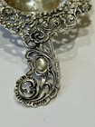 Antique Estate Ornate Silver Tea Strainer Floral And Repouss   Design 19th C