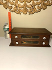 Antique Country Store Small Two Drawer Sewing Spool Cabinet Thread Wood Jewelry