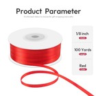 1 8  X 100 Yards Double Faced Satin Ribbon - Thin Silk Red Ribbon With Spool    