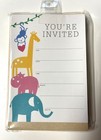 Children s Party Invitations Or Thank You Cards W Envelopes 20 Pack Zoo Animals