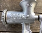 Vintage Enterprise  10 Tinned Meat Chopper With Full Clamp On Wooden Handle