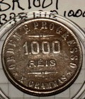 Brazil Brasil  Silver 1910 Silver 1000 Reis Vf Very Fine  Coin Br1001