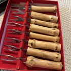 Vtg Viking Imports Bamboo Corn Skewers Cocktail Forks Japan Stainless Unused Box