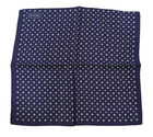 Nwot Eton Navy W White Floral Print Silk Pocket Square Italy 13  Minor Defect