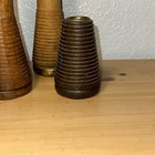 Lot Of 4 Antique Vintage Wooden Industrial Textile Bobbins Spools 13    12    10    4   