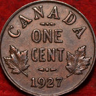          Uncirculated 1927 King George V One Cent  Coin Canada