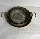 3 Copper Round Pans Brass Handles Made In France  1mm Thickness