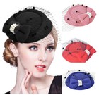 Women Fascinator Hat  Cocktail Party Wedding Church Kentucky Derby Formal Mesh