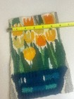 Vintage Mid Century Modern Floral Tulip Needlepoint Completed Textile Wall Art