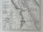 1851 Egypt Hand Coloured Original Antique Map By Selina Hall