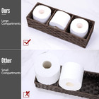 larger Compartments  Toilet Tank Topper Paper Basket - Multiuse Hand Woven Plas