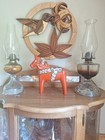 Big 10    Red Vintage Swedish Dala Horse Hand-painted Wooden Scandinavian Art