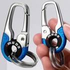 Stainless Steel Carabiner Key Chain With Double Key Rings - Fob Keychain Clip