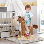 Kids Rocking Horse Plush Rockers Toddler Ride On Toys With Sounds For 3-6 Year