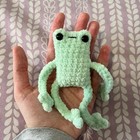Mint Green Leggy Frog Crochet Plushie  Handmade Stuffed Animal  Easter  5 Inch
