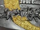 1991 Iditarod Siskiyou Belt Buckle Le Alaska The Last Great Race W 24k Gold Leaf