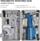 Pneumatic Rivet Gun Heavy Duty Pop Rivet Gun Tool Kit With 3 16  5 32  1 8  And