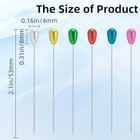 200pcs Colorful Pearl Needle 2 1  Corsage Pins - Quilting Sewing Pins