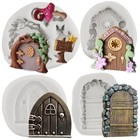 Enchanted Vintage Fairy Garden Fairy Gnome Home Door Silicone Fondant Mold For 