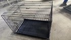 Black 48  2 Door Pet Cage Folding Dog W divider Cat Crate Cage Kennel With Tray