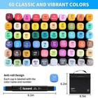 60 Colors Marker Pens Art Markers Dual Tip Pens Kit Graphic Drawing Painting
