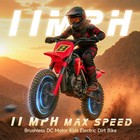 24v Kids Motorcycle Electric Dirt Bike Batteryed 11mph W drum Brakes Twist-grip