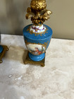 2  Antique French Porcelain   Bronze Ornate Candelabra 4 Arm And Convertible