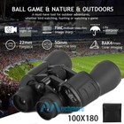 Day night Binoculars 180x100 Miliatry Zoom Hd Telescope W bak-4 Prism Waterproof