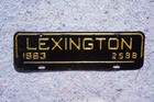 1963 Lexington North Carolina License Plate Topper